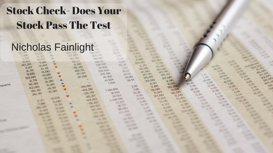 Nicholas Fainlight Stock Check-Does Your Stock Pass The Test